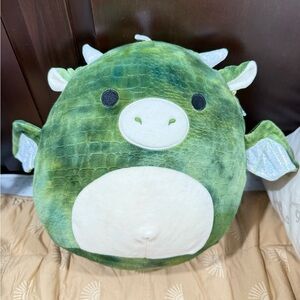 Squishmallows Green Dragon Accent Pillow